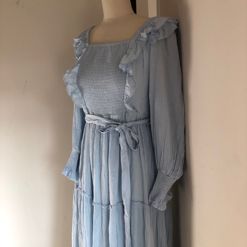 Blue Ruffle Dress - Picture 2 of 4